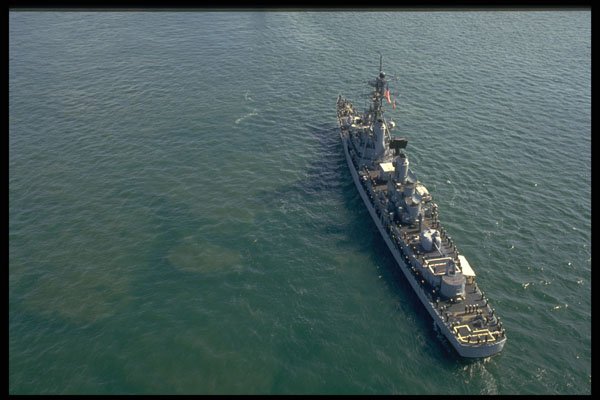 637023 U.S. Navy Destroyer Returns From Sea, Overhead View A4 Photo Print