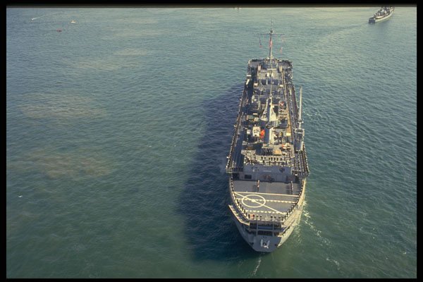 637024 U.S. Navy Supply Ship Returns From Sea, Overhead View A4 Photo Print
