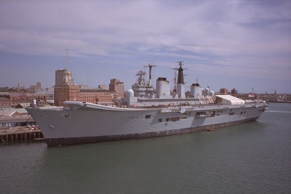 637049 HMS Ark Royal At Portsmouth Harbor, Hants, England A4 Photo Print
