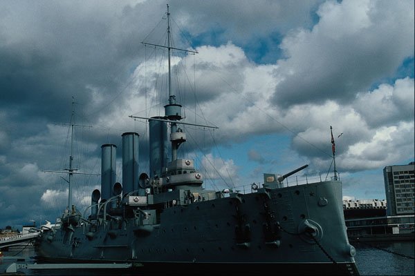 637081 Russian Warship That Fired First Shot To Begin Revolution A4 Photo Print