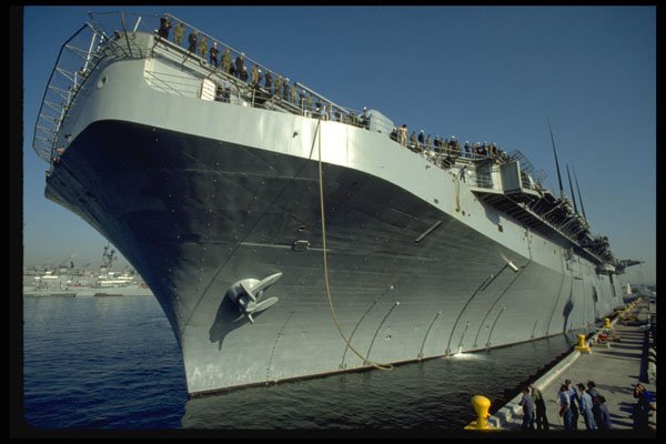 637094 Aircraft Carrier At Port A4 Photo Print