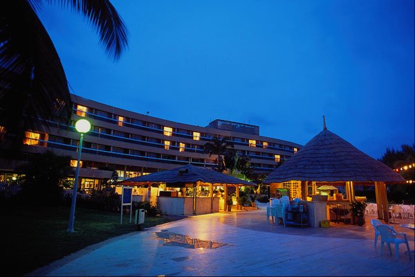 638062 Benin Sheraton Hotel At Night, Cotonou, Benin, Africa A4 Photo Print