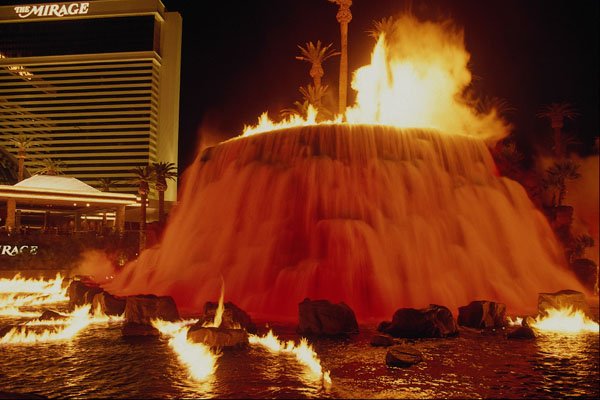 638095 Colorful Volcanic Eruption, Mirage Hotel, Las Vegas A4 Photo Print