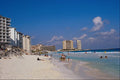 638099 The Beach And Hotels, Cancun, Quintana Roo State, Mexico A4 Photo Print