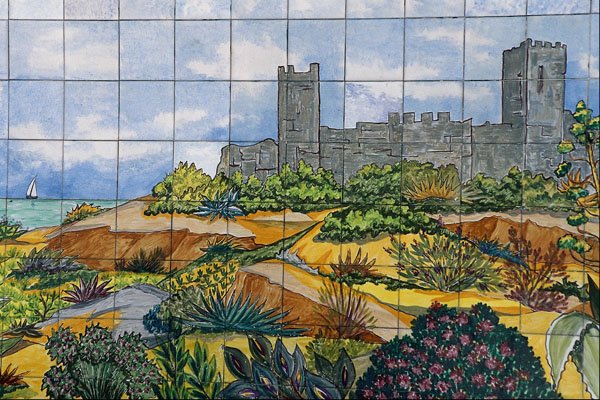 639007 Fuengirola Castle Tile, Fuengirola, Malaga, Spain A4 Photo Print