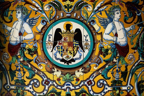 639048 Tile With Motto Of Catholic King And Queen A4 Photo Print