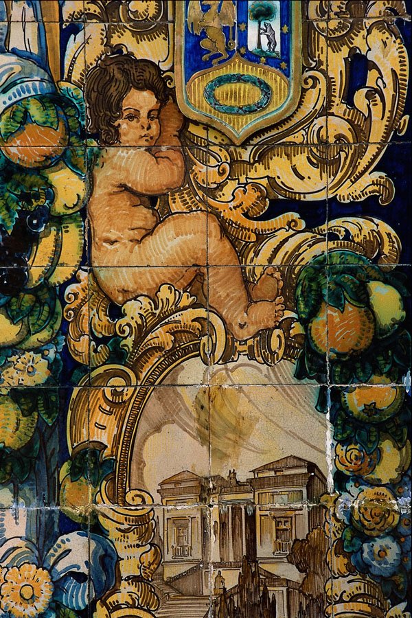 639058 Detail With Cherub And Shield Of Madrid, Spain A4 Photo Print