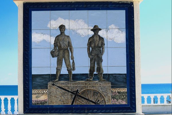 639099 Fishermen , Estepona, Malaga, Spain A4 Photo Print