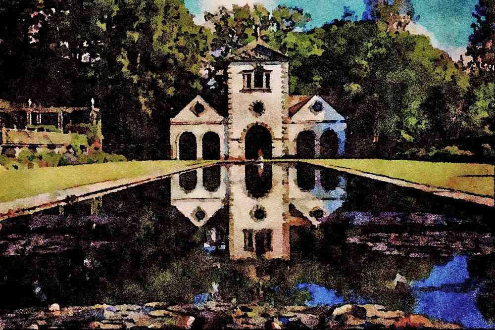 640003 Bodnant Garden, Gwynedd A4 Limited Edition Watercolour Print