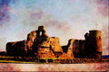 640005 Rhuddlan Castle, North Wales A4 Limited Edition Watercolour Print