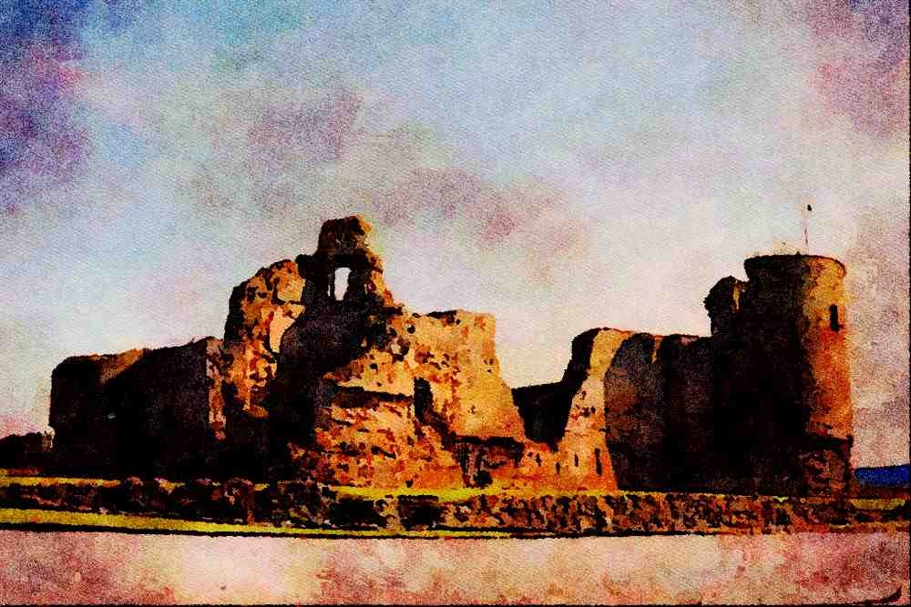640005 Rhuddlan Castle, North Wales A4 Limited Edition Watercolour Print