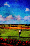 640018 Ashburnham Golf Course, Pembrey, Llanelli A4 Limited Edition Watercolour Print