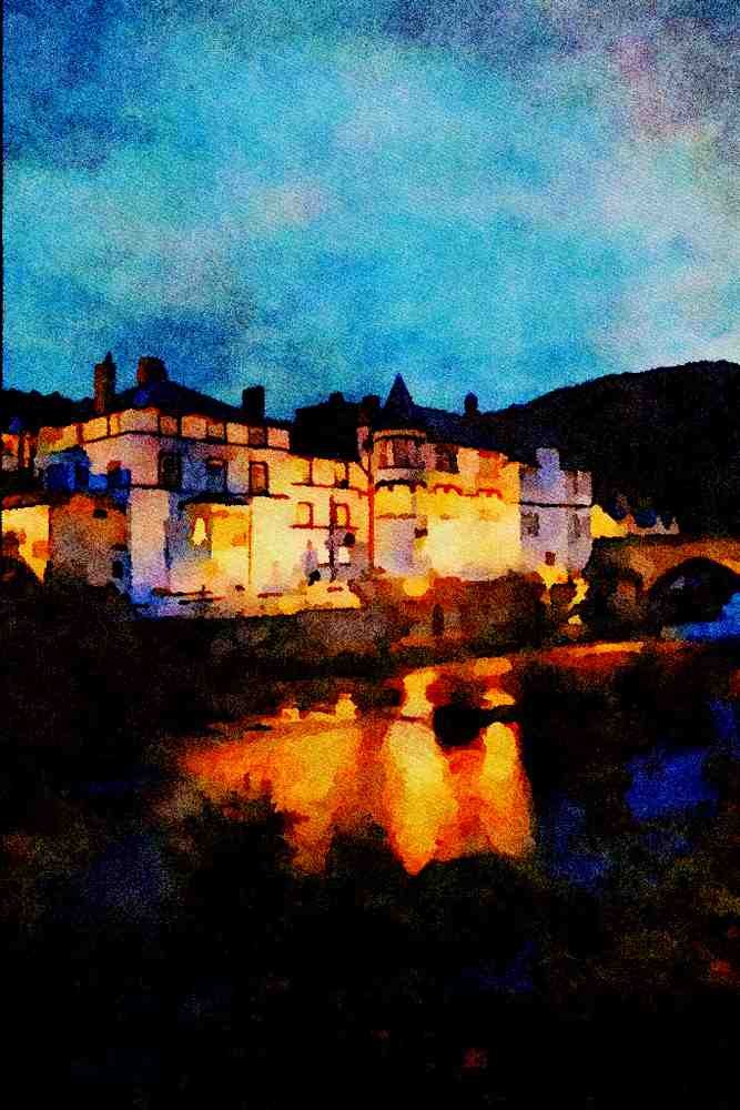 640021 River Dee And Bridge, Llangollen A4 Limited Edition Watercolour Print