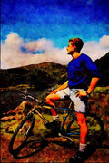 640052 Mountain Biker, Snowdonia A4 Limited Edition Watercolour Print