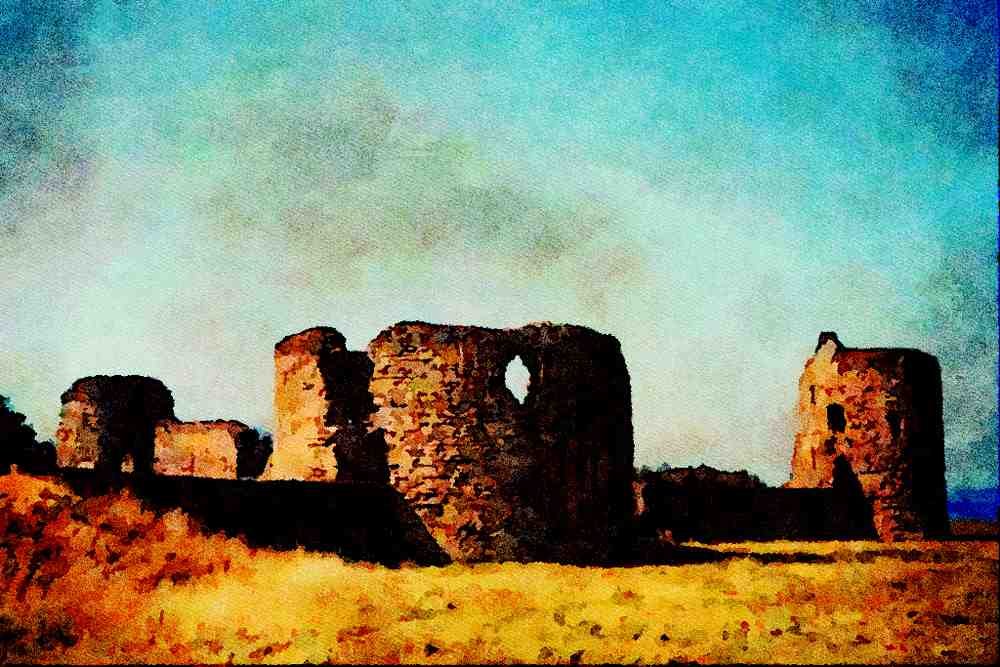 640060 Flint Castle, Flint, Flintshire A4 Limited Edition Watercolour Print