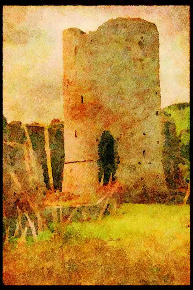 640069 Tre Tower Castle A4 Limited Edition Watercolour Print