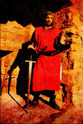 640080 Knight In Medieval Costume, Caernarfon Castle A4 Limited Edition Watercolour Print