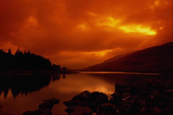 640081 Stormy Welsh Landscape A4 Photo Print