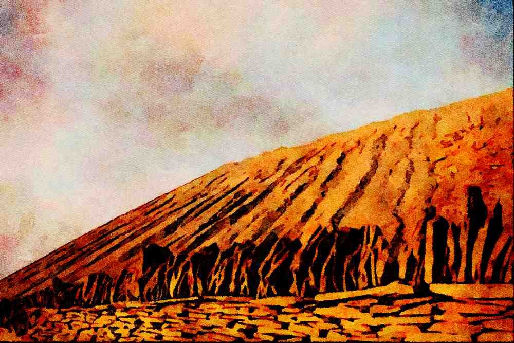 640087 Waste Tip, Gelligaer Quarry A4 Limited Edition Watercolour Print