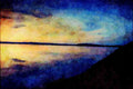 640088 Reflection Of The Moon And Sunrise A4 Limited Edition Watercolour Print