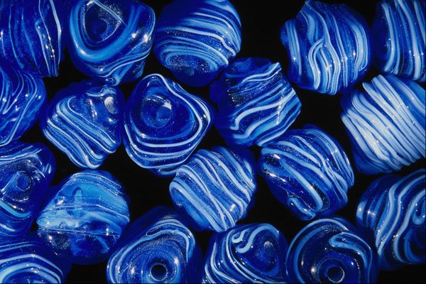 642008 Blue Swirls A4 Photo Print
