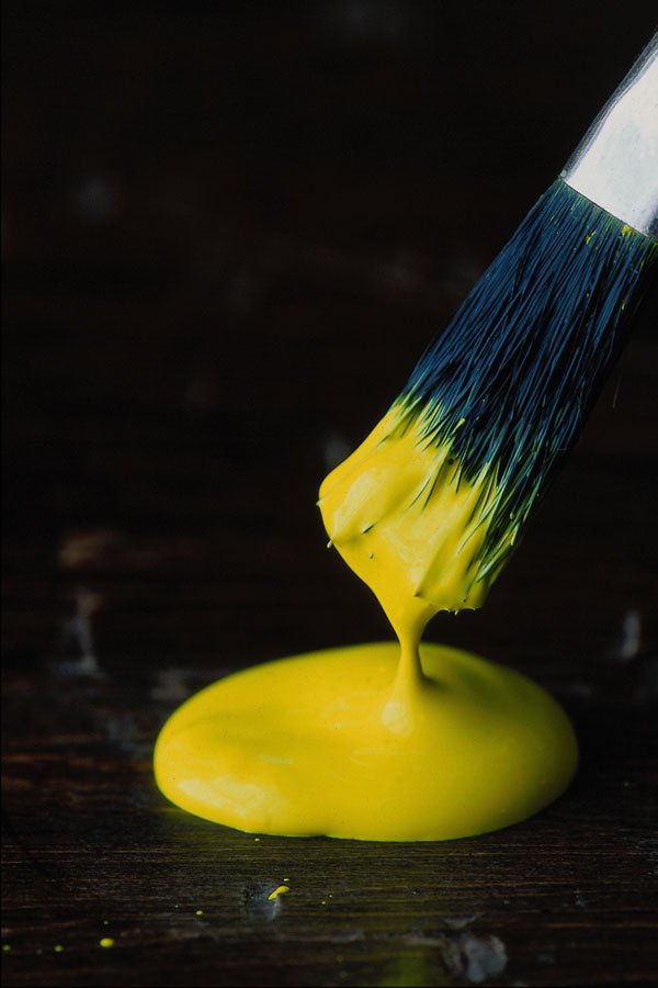 643063 Brush And Yellow Paint A4 Photo Print