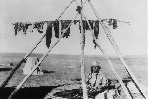 646050 Curing Beef, Blood, Macleod, Alberta, C.1928 Pa 40763 A4 Photo Print