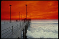 647006 Orange Sky, White Water, Huntington Beach Pier A4 Photo Print