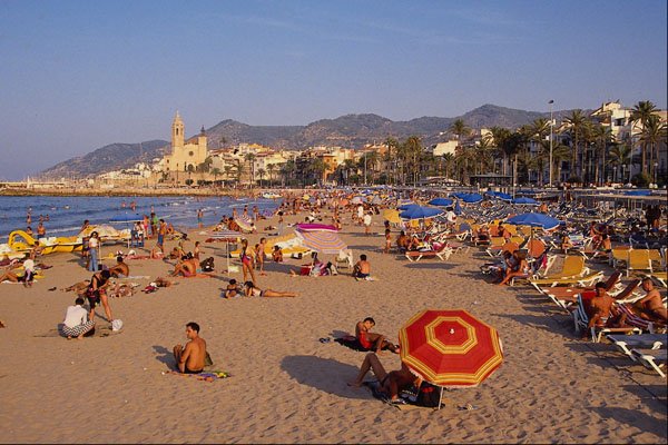 647009 Sitges Beach, Near Barcelona, Spain A4 Photo Print