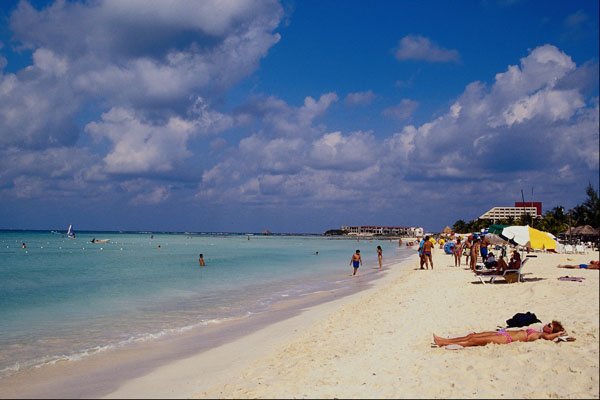 647039 Beach At Northern End Of Isla Mujeres, Mexico A4 Photo Print