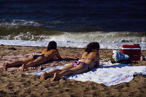 647053 Sunbathing At Melmerby Beach, Nova Scotia A4 Photo Print
