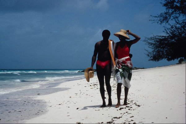 647090 Walking On Beach, Barbados A4 Photo Print