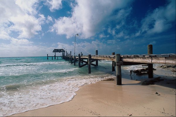 647092 Wooden Pier, New Province, Nassau, Bahamas A4 Photo Print