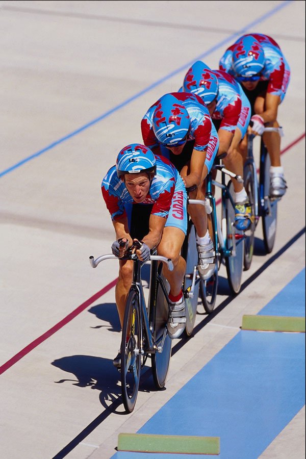 648077 Canadian Cycling Team Pursuit A4 Photo Print