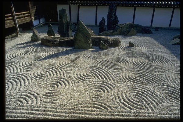 650009 Zen Garden With Rocks, Japan A4 Photo Print
