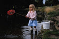 651005 Young Girl In Water With Fishing Net A4 Photo Print