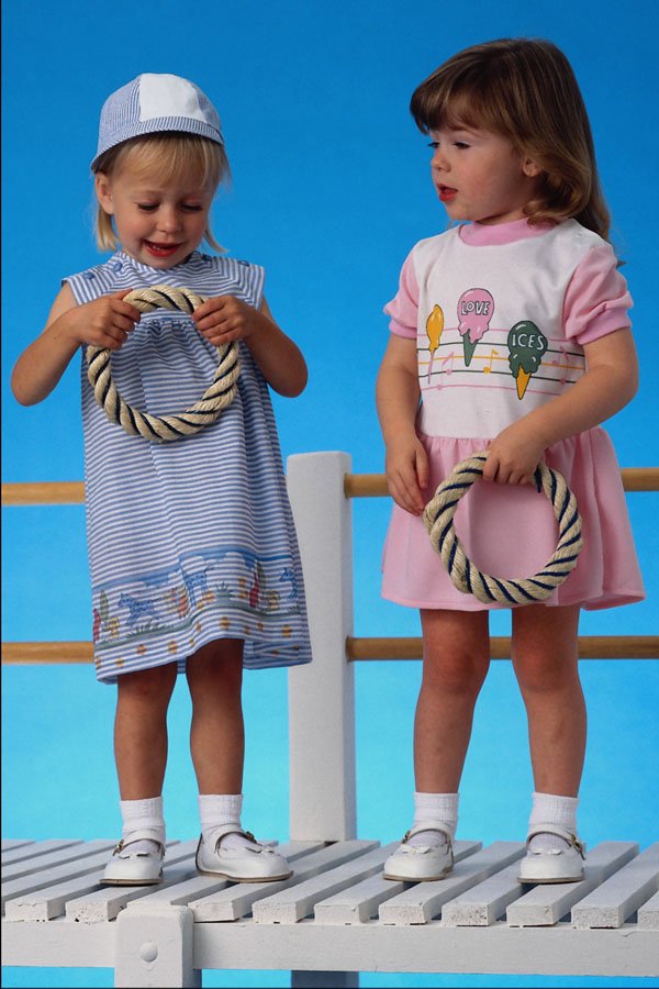 651038 Two Girls On Deck A4 Photo Print