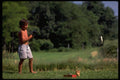 651044 Six year old Boy Fishing In Local Pond A4 Photo Print