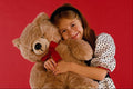 651060 Girl With Teddy Bear A4 Photo Print