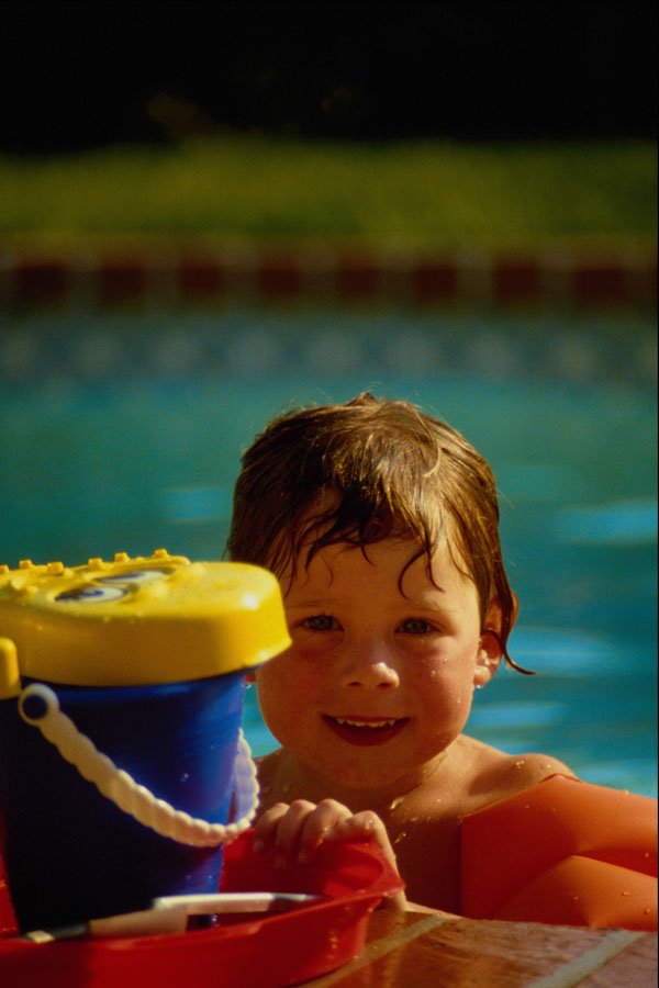 651064 Swimming Pool With Child A4 Photo Print