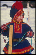 651096 Saami Boy Practicing suohpan Casting A4 Photo Print