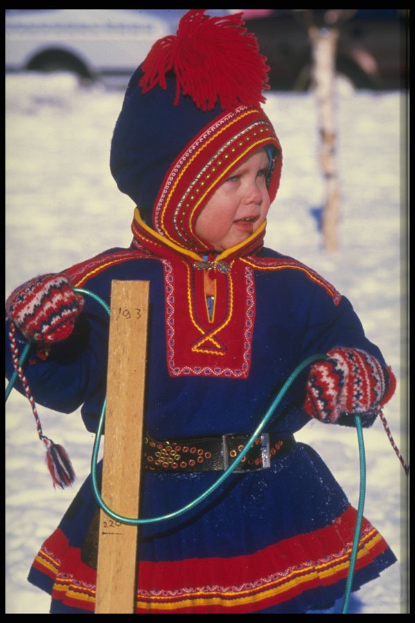 651096 Saami Boy Practicing suohpan Casting A4 Photo Print