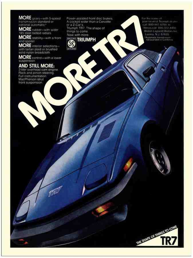 652 car advert 1980s triumph tr7 2 Vintage Advert A4 Photo Print