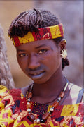 653003 Fulani Girl, Wearing Agate Beads, Mali A4 Photo Print