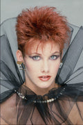 653070 Shear Elegance, Redhead With Tulle Collar And Pearls A4 Photo Print