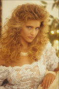 653074 Blonde In White Sheer Lace Negligee A4 Photo Print