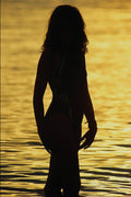654075 Silhouette Of Girl In Water A4 Photo Print