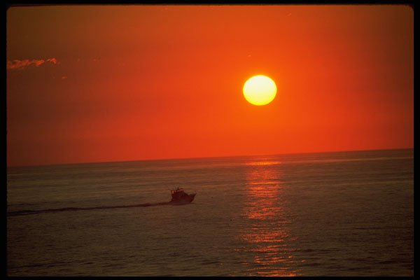 654090 Fishing Boat Before Sunrise A4 Photo Print