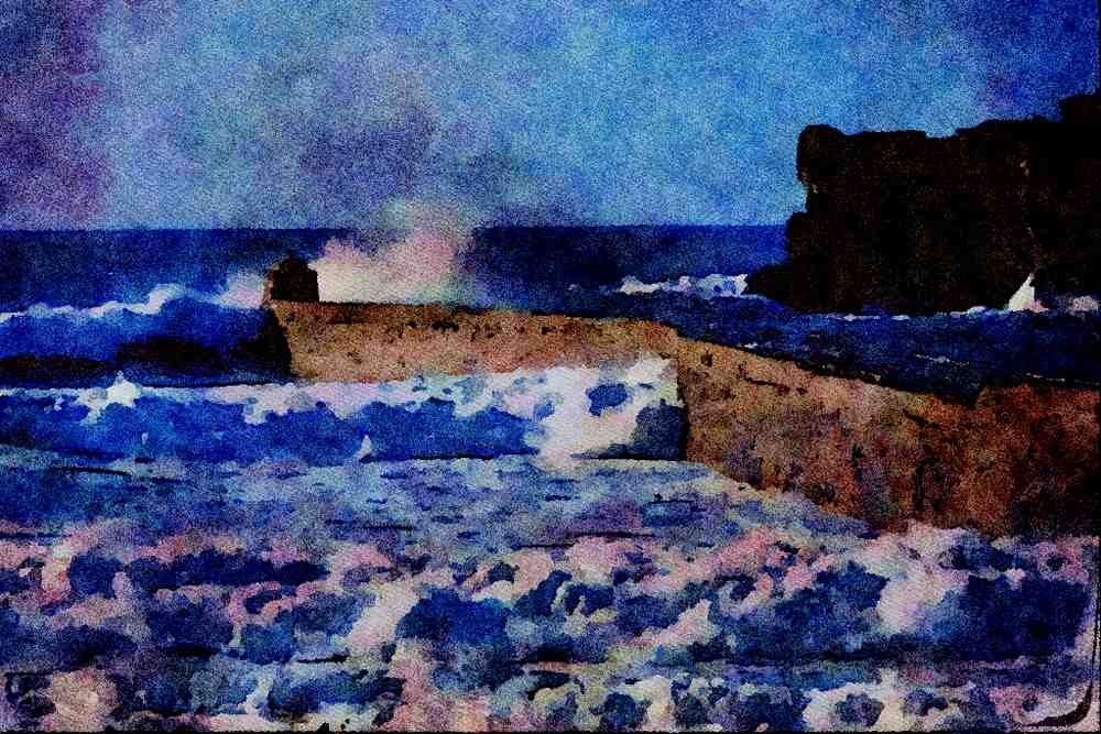 656004 Heavy Seas, Portreath A4 Limited Edition Watercolour Print