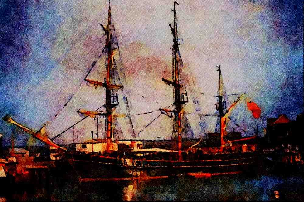 656015 _Earl Of Pembroke_ At Padstow A4 Limited Edition Watercolour Print